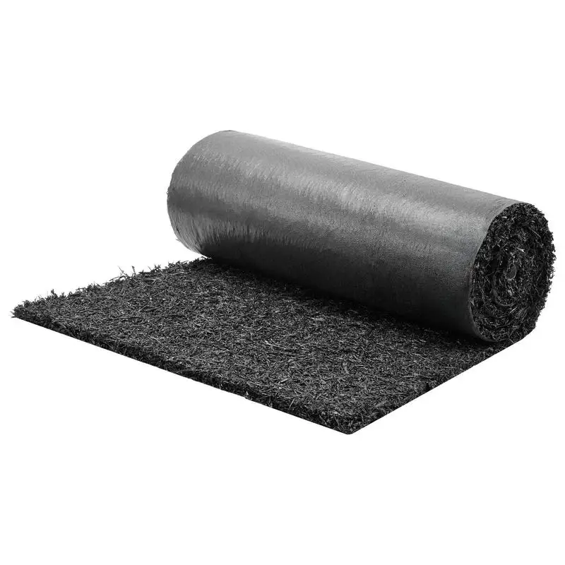 

Free Shipping-Rubber Mulch Mat Roll, 96 x 24 in Recycled Rubber Mulch Mat, 0.5 Thick Cuttable, Reduced Weed Growth, Natural-Look