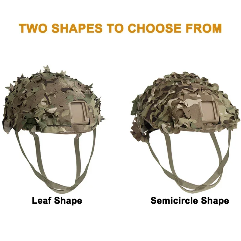 Nylon Drawstring Camo Helmet Cover 3D Tactical Camo Net Helmet Cover Laser Cut Scrim CS Paintball Paratrooper Accessories
