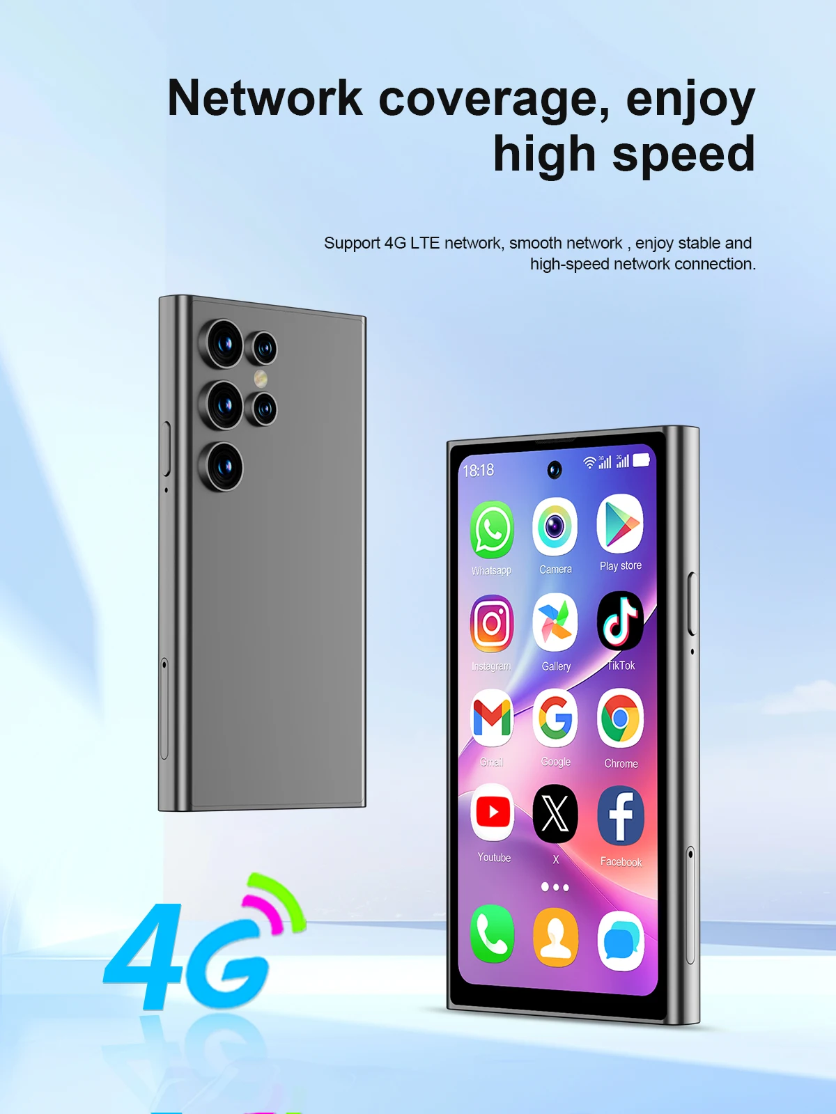 SERVO S27 MINI Android OS Mini Smartphone 4G LTE 16GB/64GB ROM Play Store WiFi Face Unlock 2 SIM 4.0" Pocket Small Smart Phones