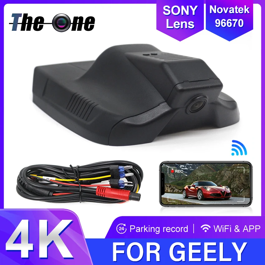 Dash Cam For Geely Okavango 2020 2021 2022 2023 2024,Front and Rear Wireless Car Camera,UHD 2160P 4K Dashcam 24H Parking Monitor