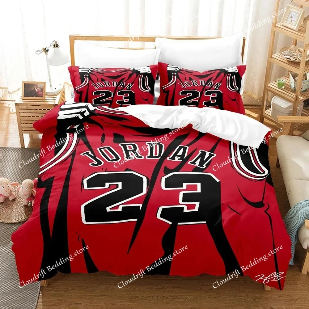 

Комплект постельного белья с мультяшным баскетбольным принтом, 100% полиэстер, 3D цифровая печать, для мальчиков, размер King Size, подарок для детей