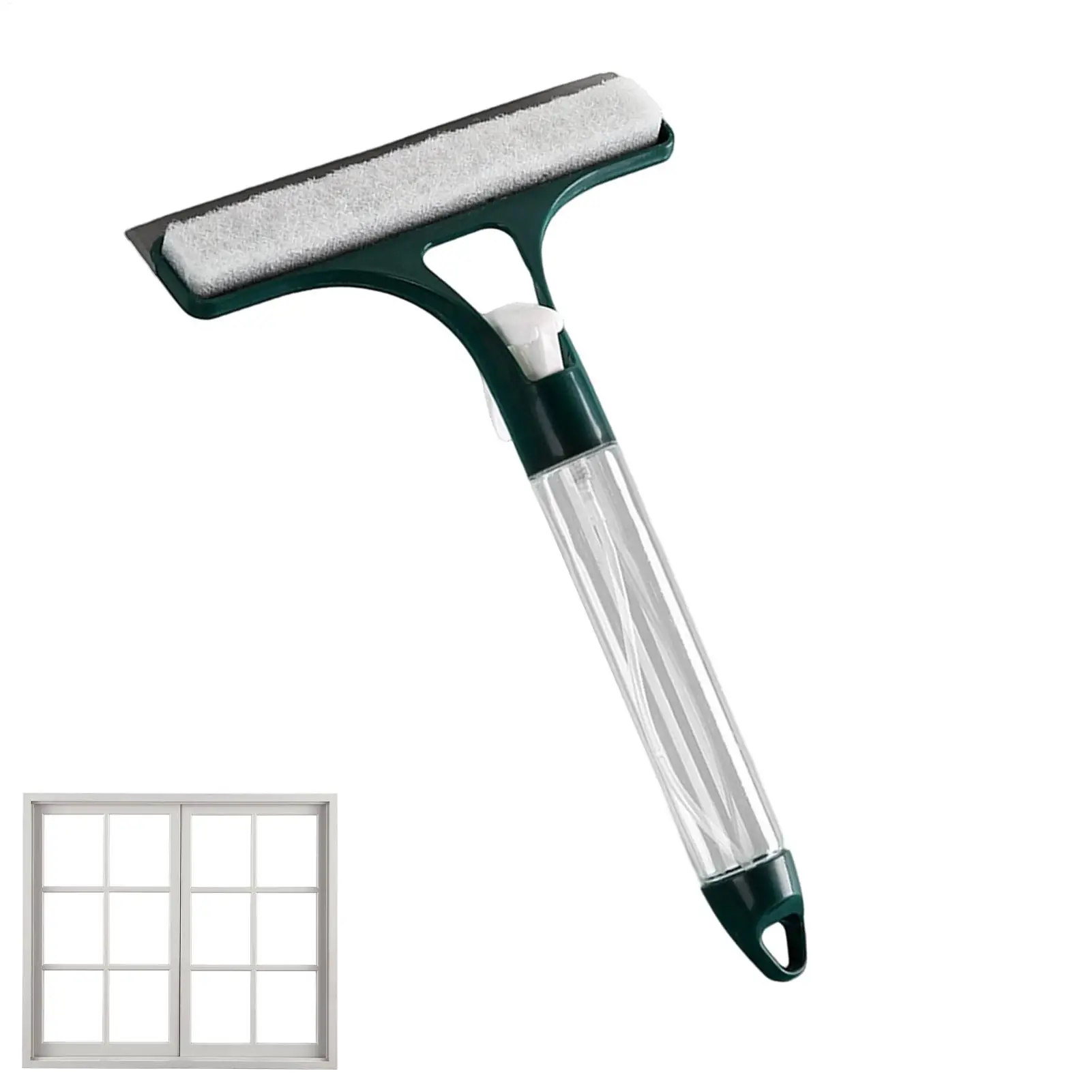 Wall Mount Squeegee With Spray Bottle All-in-One Glass Cleaner Shower Door Scraper For Bathroom, Kitchen Car Windshield Mirror