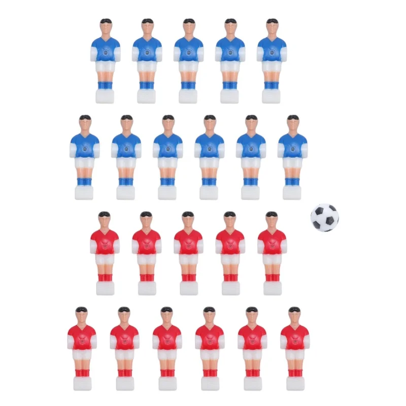 

22pcs Table Football Players Replacement Red Blue Foosball Machine Accessories With 32mm Black White Ball For 4824 Table