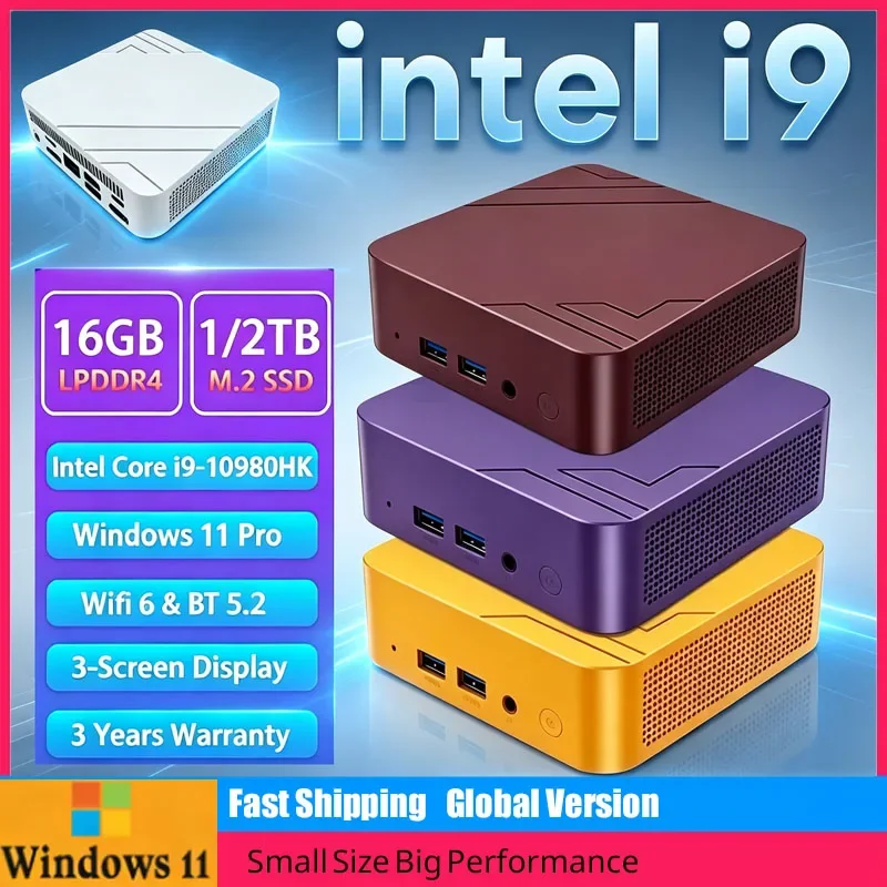 High Performance Mini GamingPC 2026 Intel Core I9-10980HK 32GB RAM 2TB NVMe SSD Ultra Fast Boot 4K UHD Home Office Mini Computer