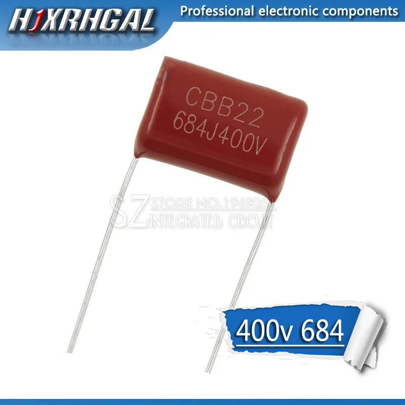 10PCS 400V684J pitch 15MM 0.68UF 680nf 684 400V CBB Polypropylene film capacitor hjxrhgal