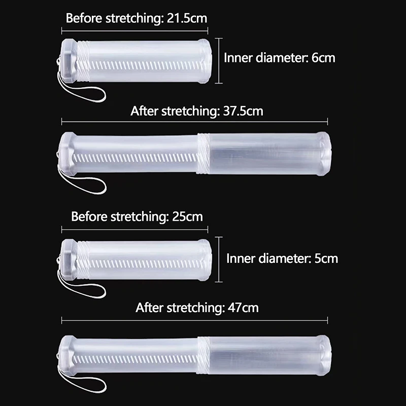 Transparent Plastic Retractable Pen Holder Calligraphy Painting Supplies Spiral Storage Tube Brush Holder Portable