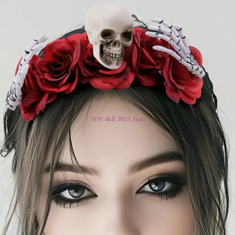 أغطية رأس بتصميم عظمة بلاستيكية قابلة للتنفس 49ME مثالية لأنشطة لعب الأدوار في الهالوين #2