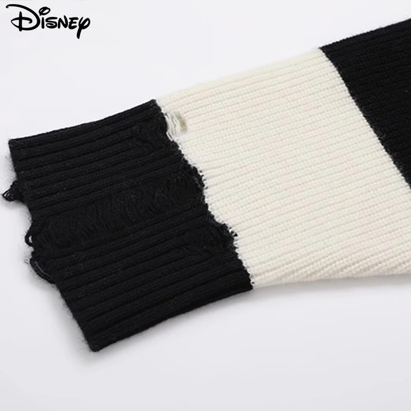 Disney New Arrival Top Fashion Embroidery Cotton O-neck Casual Cartoon Mickey Mouse Long Sleeve Loose Women Pullover Sweater