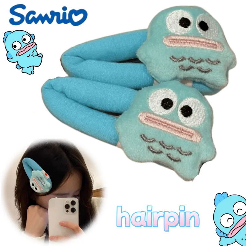 

Sanrio Hangyodon, милые кавайные периферийные устройства для фильмов, заколки для волос с челкой, креативная индивидуальность, мультяшная шпилька высокого качества, украшения, подарки