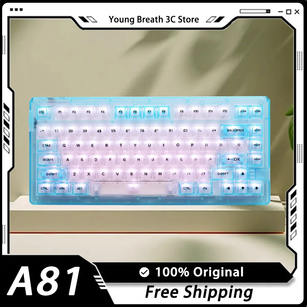 

Dareu A81 Mechanical Keyboard 81 Keys Wireless Bluetooth Three Mode Gasket Rgb Light Customized Hot Swap Game Office Keyboard