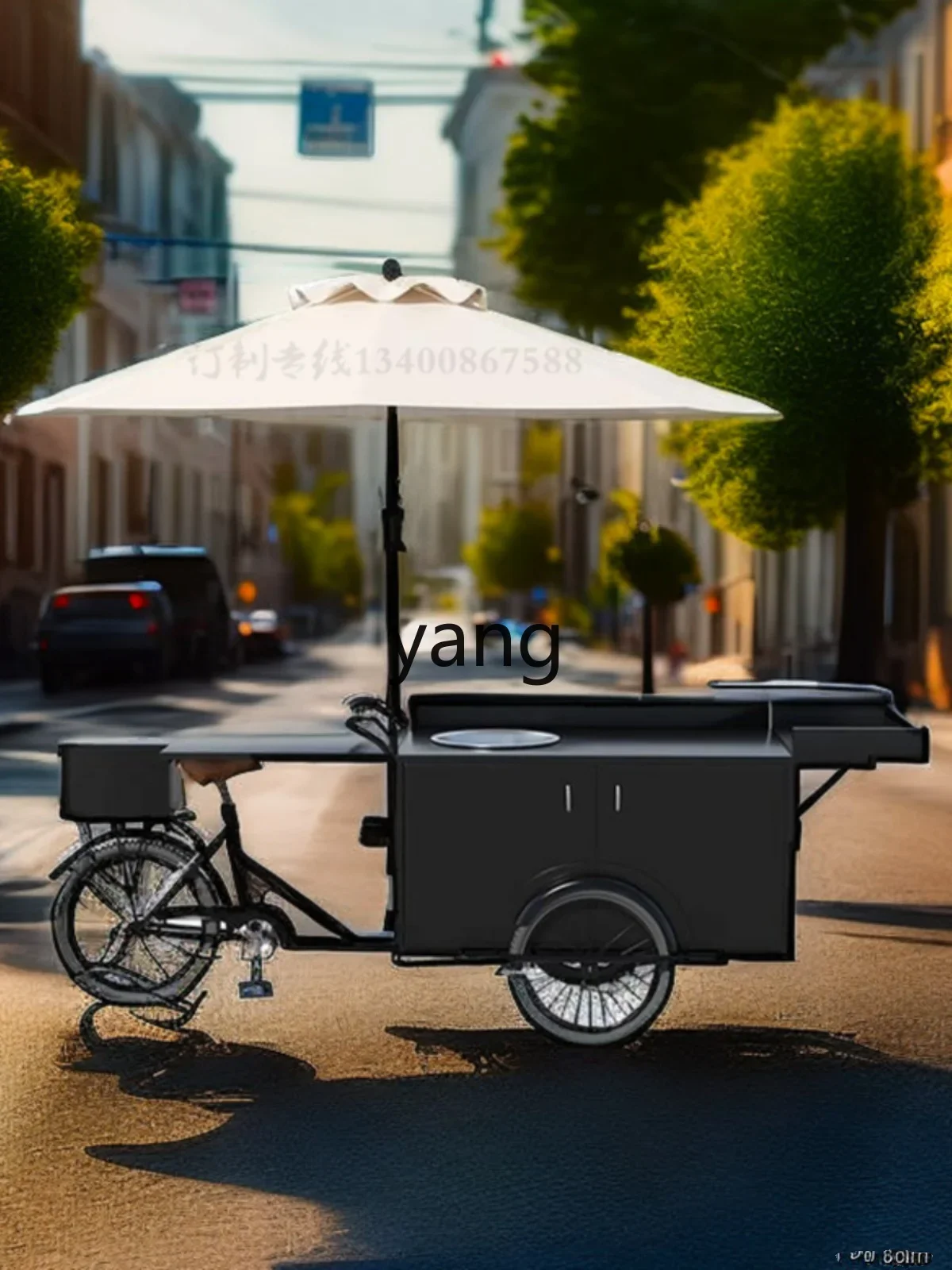 LMM Reverse Donkey Three-Wheel Mobile Catering Cart Night Market Mobile Power Electric Dining Cart