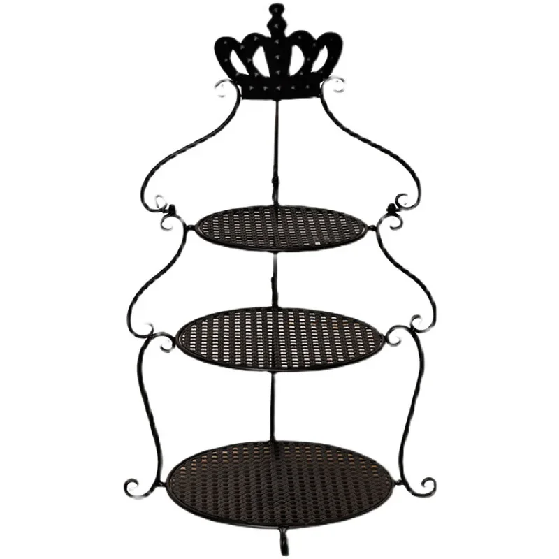 Crown wrought iron cake shelf birthday wedding multi-layer dessert table creative tray wedding display stand