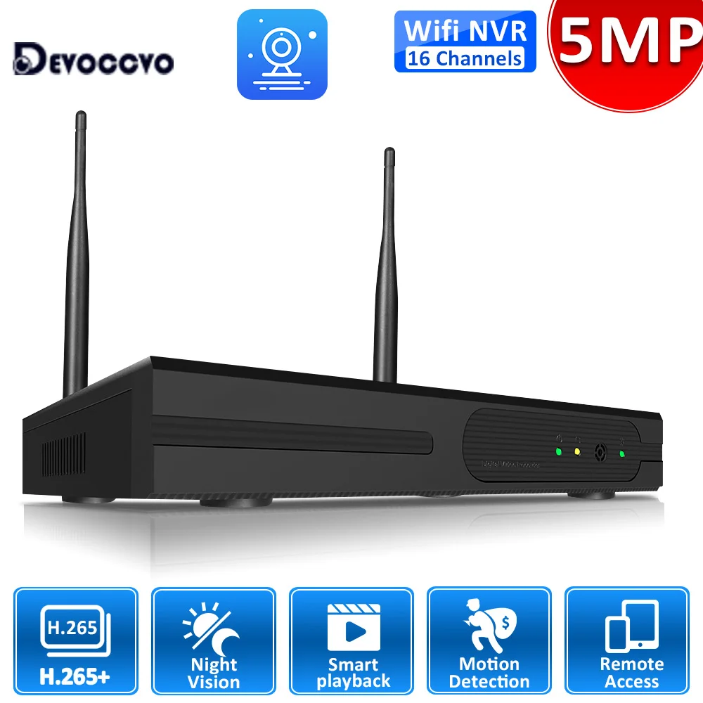 CCTV 카메라 시스템용 무선 NVR 녹음기, P2P IP 카메라 네트워크, 3MP 비디오 감시, P2P Eseecloud 앱, 8CH, H.265, 5MP, 16CH