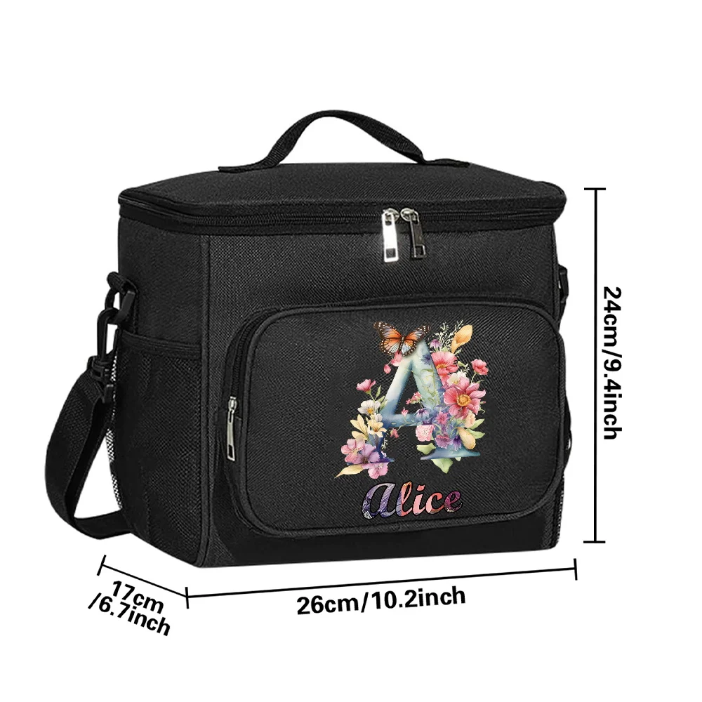 Customized Name Insulated One Shoulder Lunch Bag Thickened Multifunctional School Lunch Box Office Large Capacity Bento Pouch