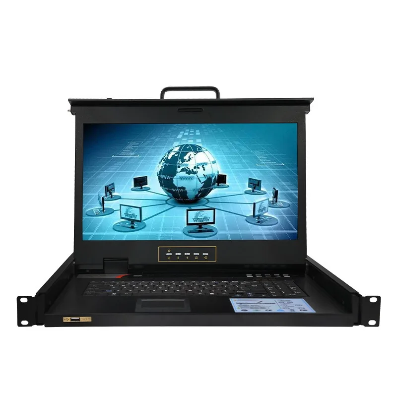 KVM switcher LED screen 8 in 1 out rack 18.5 inch high-resolution video screen cutter