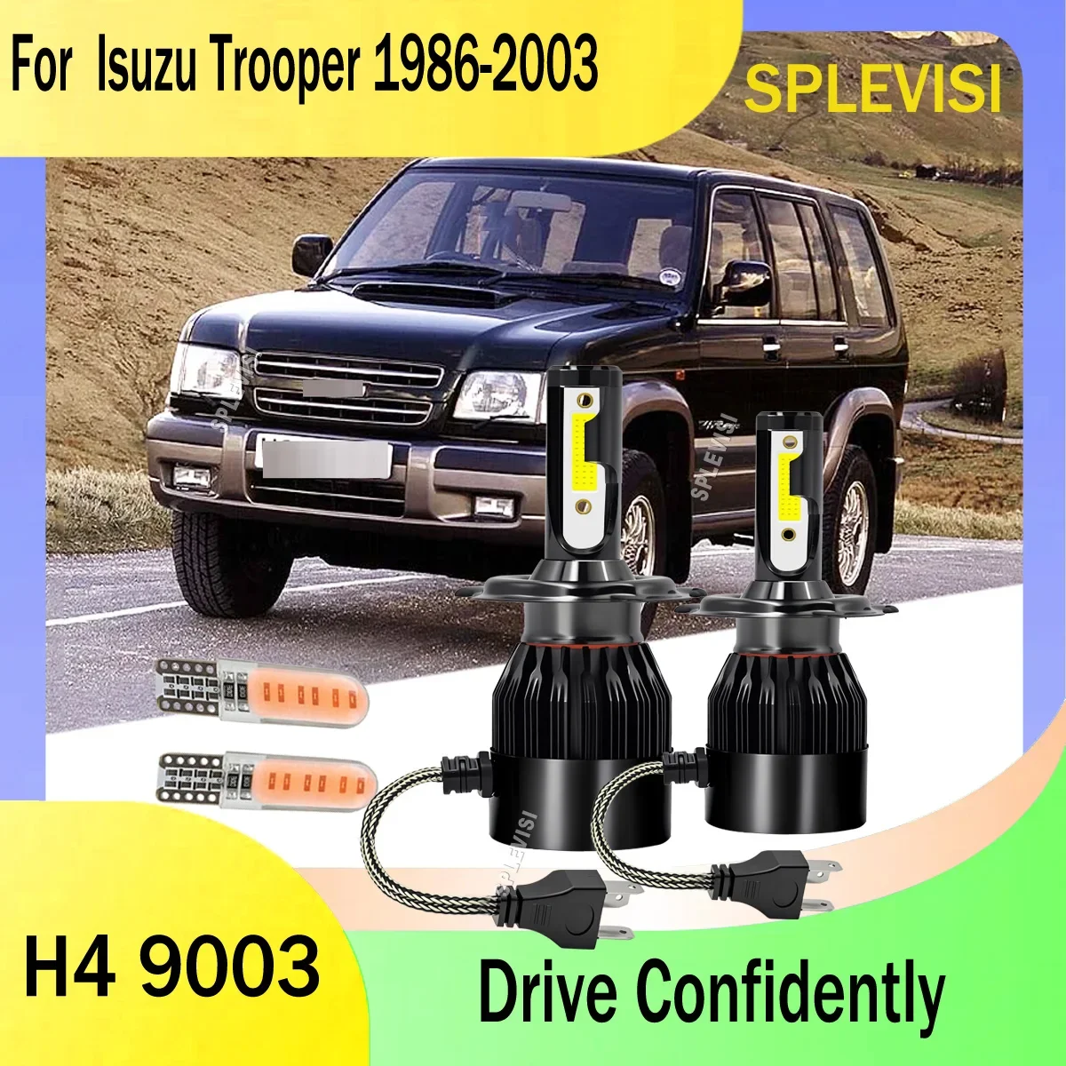 LED H4 9003 Headlight Headlamp Bulbs solution for high and low beam excellence For Isuzu Trooper 1986 1987 1988 1989 1990 -2003