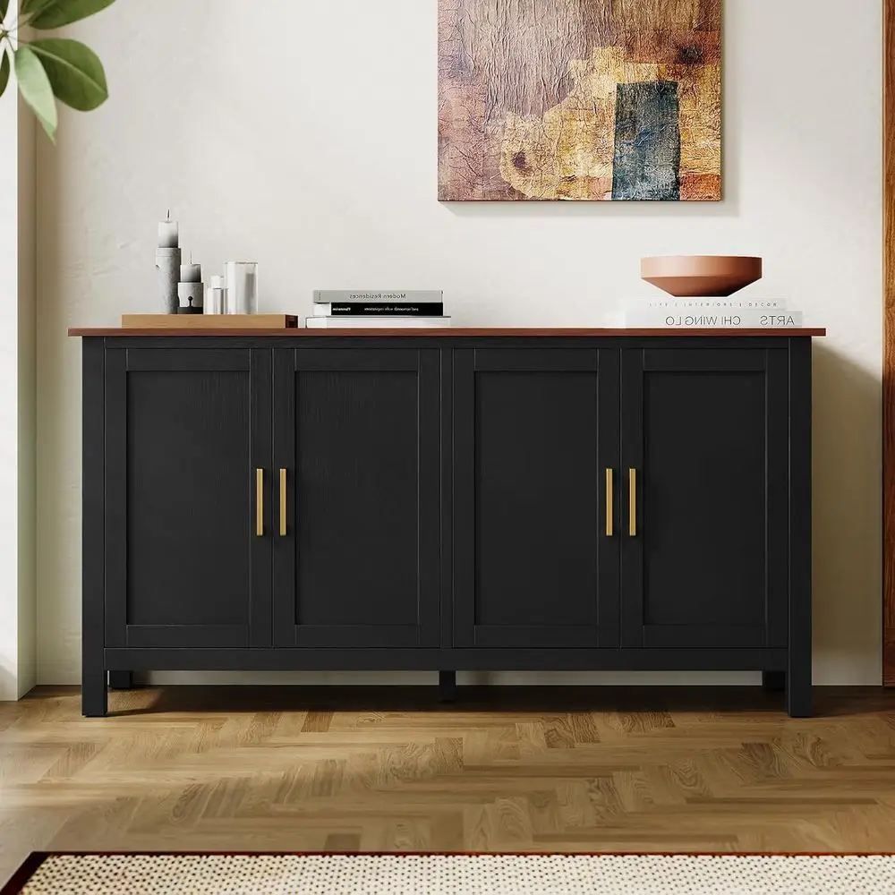 

60 Modern Buffet Cabinet with Adjustable Shelves for Dining, Living, and Entry Spaces