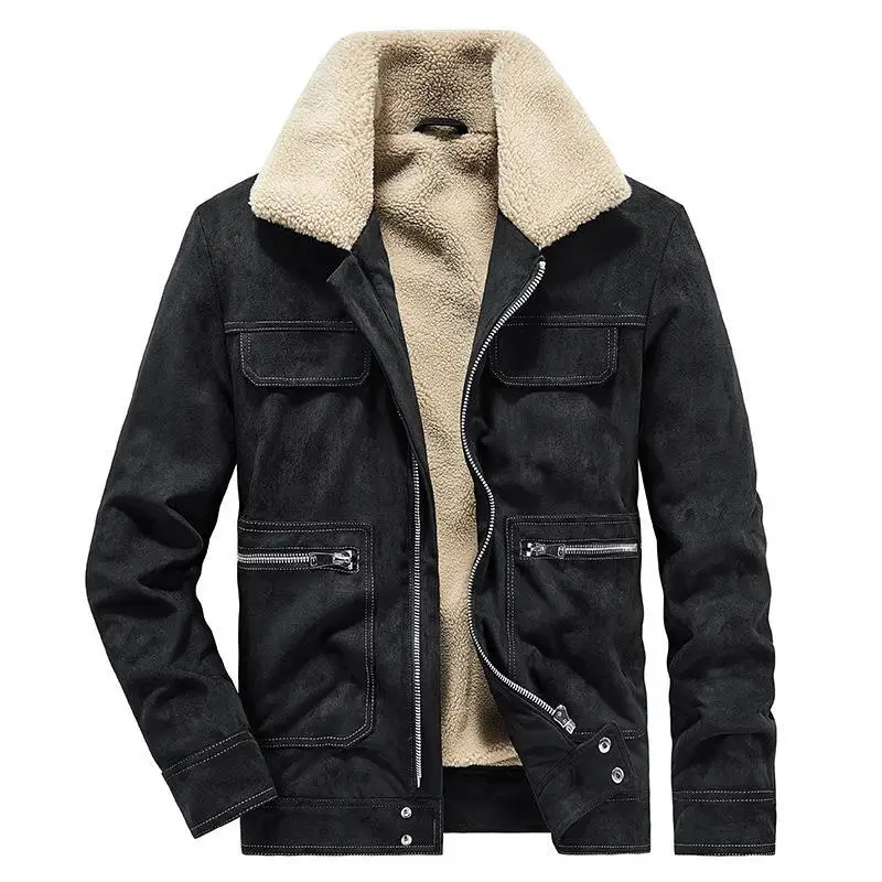 

Новые модные мужские замшевые повседневные куртки-карго, мужские зимние флисовые теплые парки, пуховики, качественные мужские тонкие пальто, размер 4XL