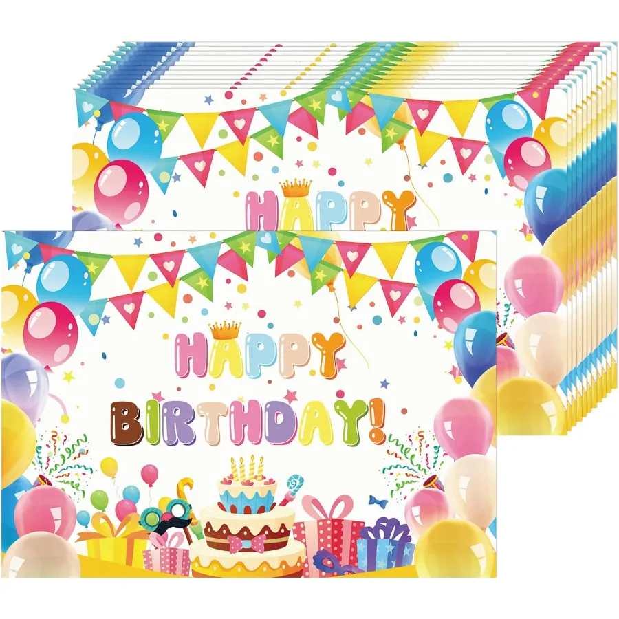 

Бумажные салфетки, одноразовые, 50 упаковок, салфетки с днем рождения, 16x11 дюймов, цветные флажки, воздушные шары, коврики для торта для домашней вечеринки K