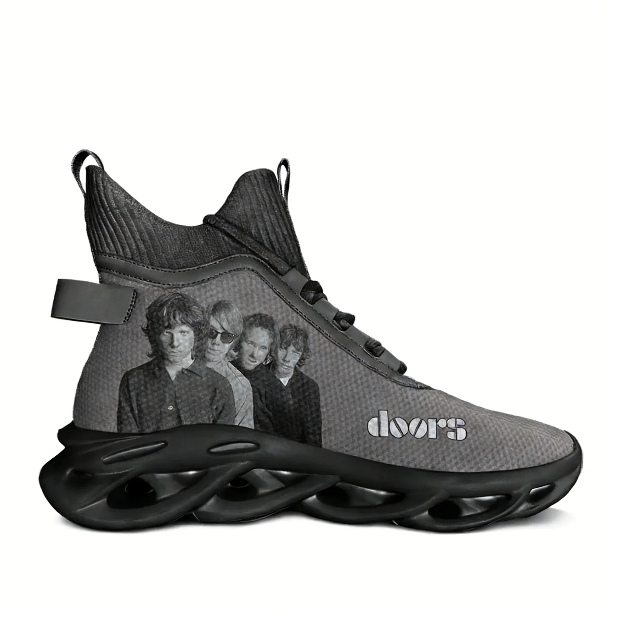 

Кроссовки The Doors High Top Flats для мужчин и женщин, спортивная обувь для бега, высококачественные модные кроссовки на шнуровке, сетчатая обувь, индивидуальный дизайн.