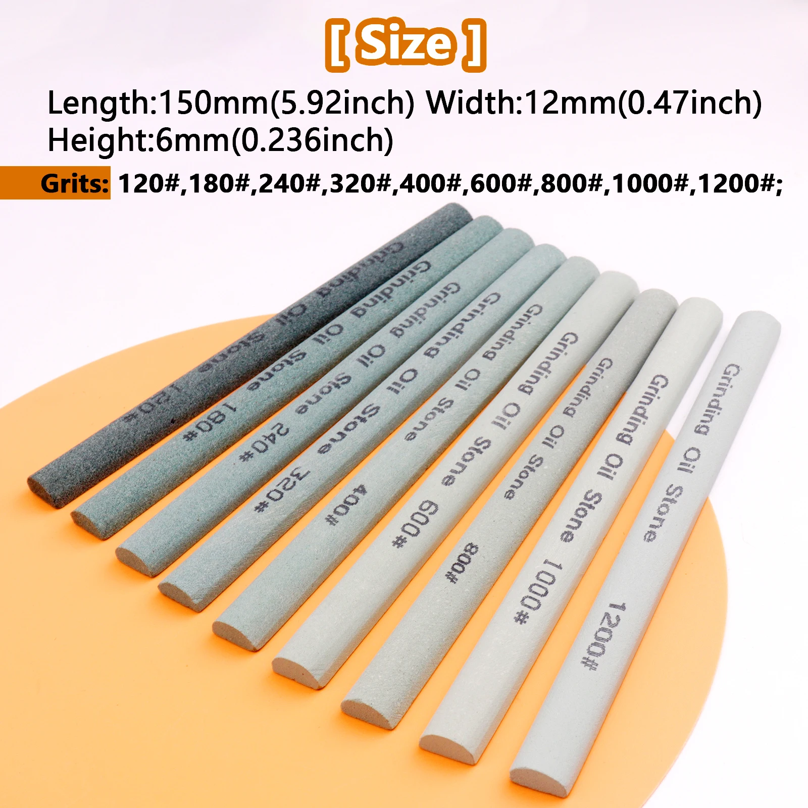 9pcs Knife Sharpening Stone Set Silicone Carbide Oil Stone 120-1200 Grit Polishing Whetstone Honing Stone for Knife Scissor