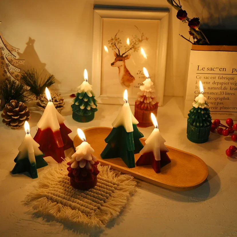 Christmas Tree Candle Molds Epoxy Resin Casting Molds Pine Tree Silicone candle making DIY Festival Craft Making Home Decoration