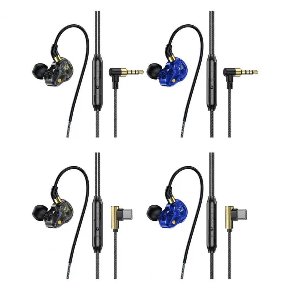 3.5mm/Type-C Earphone In-ear Headphone High-quality Earbud Wired Headset with Microphone for Music Calls Sports Quad Core