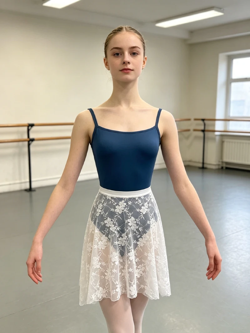 Ballett Tanzrock Frauen elegante Spitze Tanz Trikot Kleid Erwachsenen neuen Stil weißen Schwan Tanz Übungs rock – Detail 3