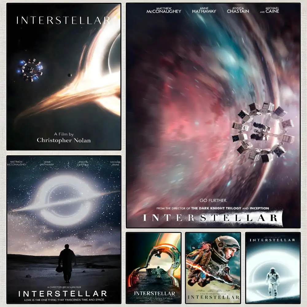 Film Interstellar Nolan Space Sci Fi Poster PP Wall Art Print Removable Water-Resistant Home Decor for Bedroom Apartment Gift