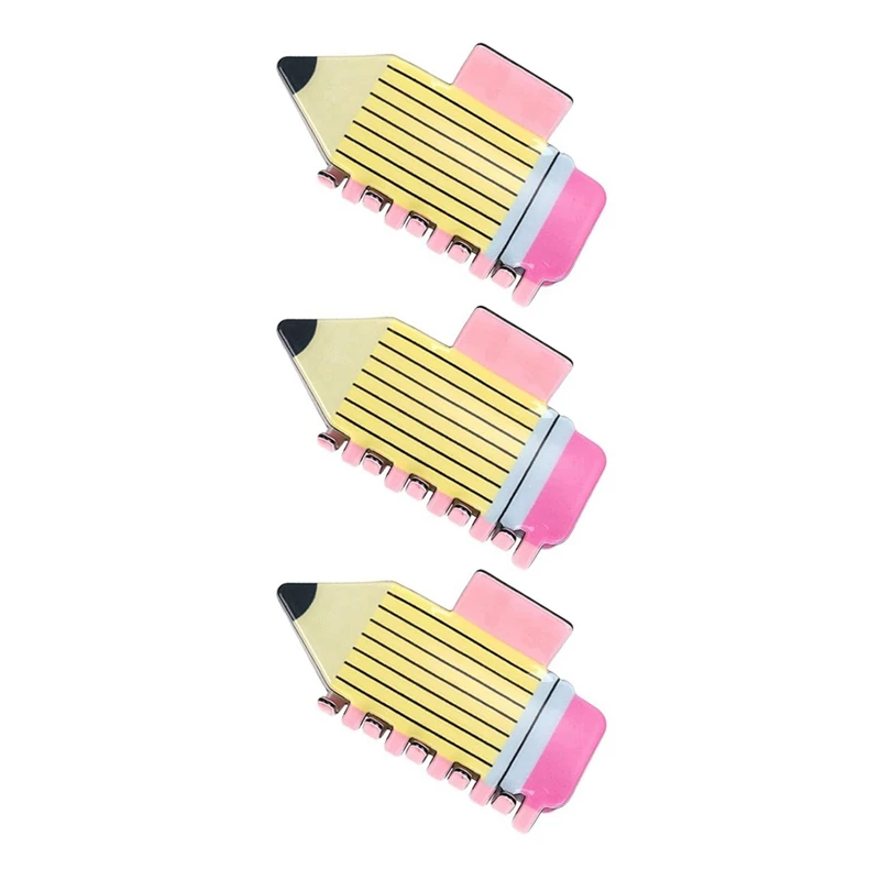 

3Pcs Pencil Hair Claw Clips Funny Teacher Hair Clips Barrettes Back To School Hair Part For Teachers Appreaction Present