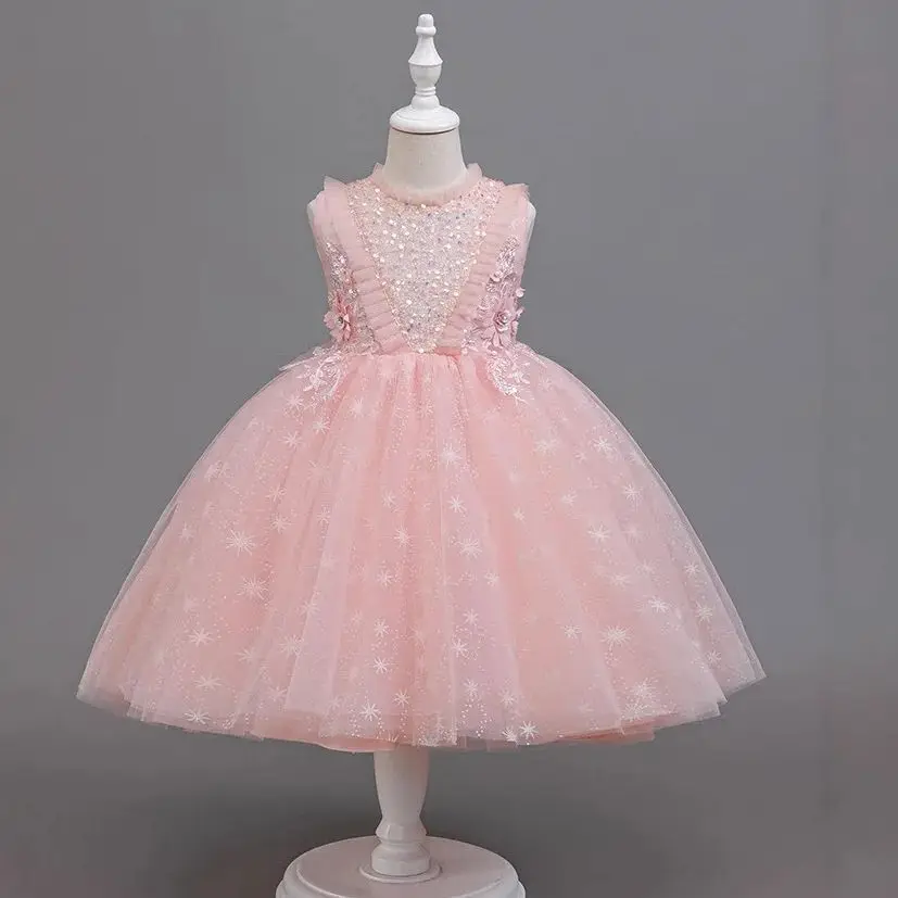 

New Girl Holiday Dress Puffy Baby Princess Dress Sequins Kid Girly Clothes