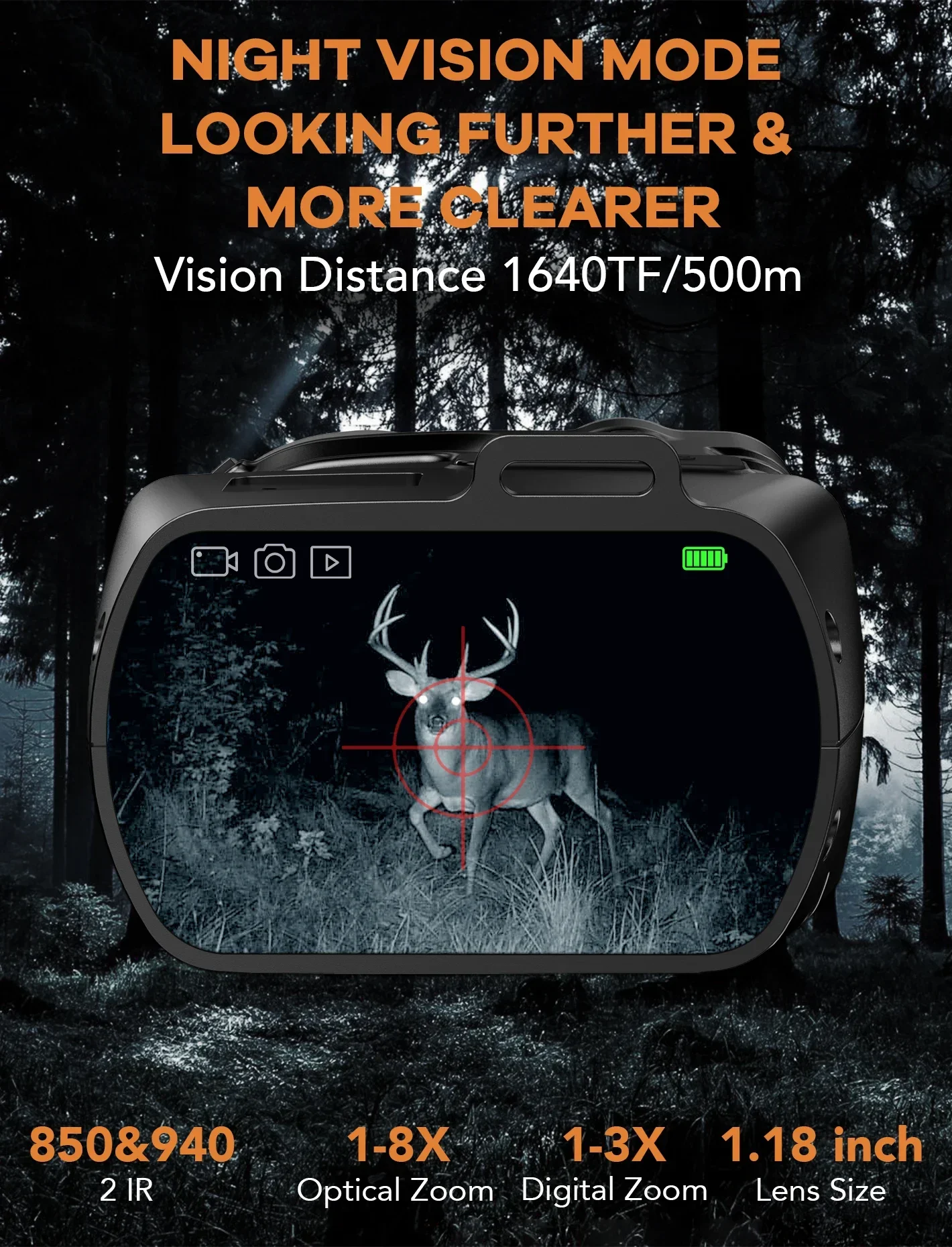 Mejor precio Monocle 1080P visión nocturna imagen de calor miras de visión nocturna alcance de visión nocturna para caza para viajar