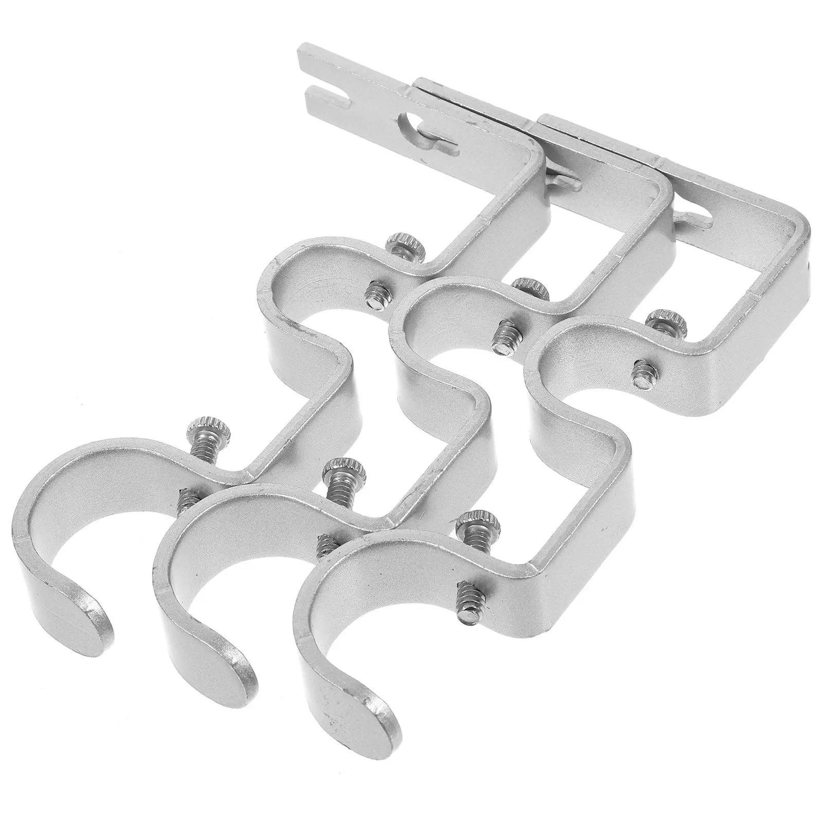 3Pcs Heavy Duty Curtain Rod Bracket Double Rod Support Black Iron Window Dressing Hardwares Home Decor Drapery Accessories