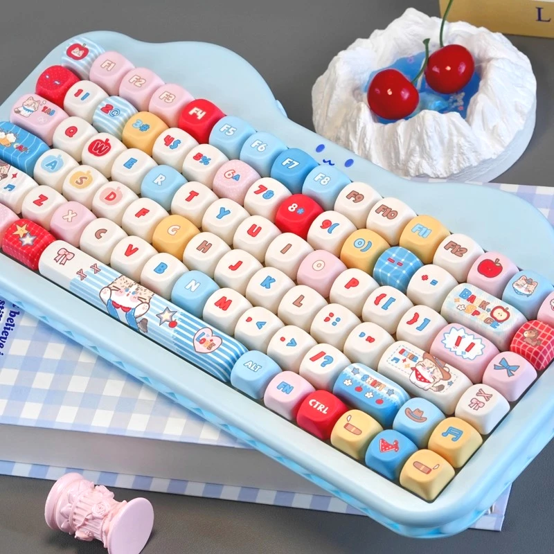 MAIMOOO Moa Keycap Western Cat Pbt Dye-Sublimated Keycaps For Aula Ajazz Keyboard, Rounded Keycaps 137 Keys