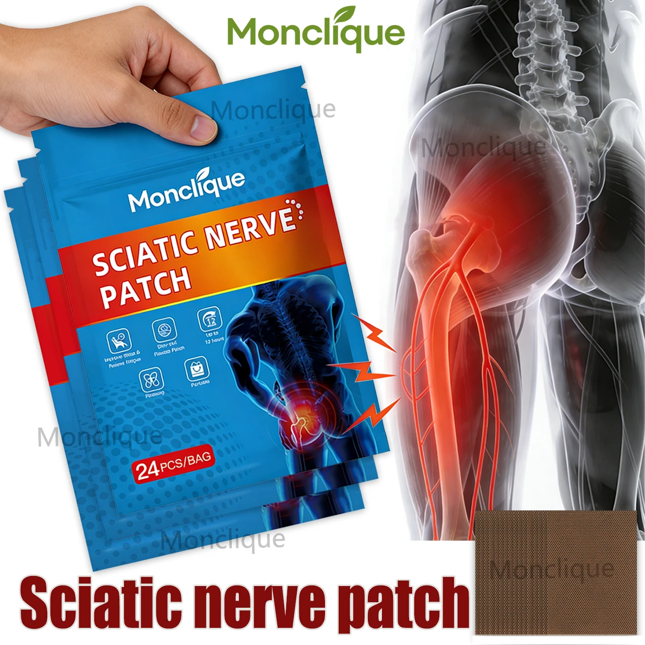 Sciatica Patches Hip Nerve Pain Pads Back Lumbar Disc Herniation Arthritis Rheumatism Herbal Plaster Health Care Sticker
