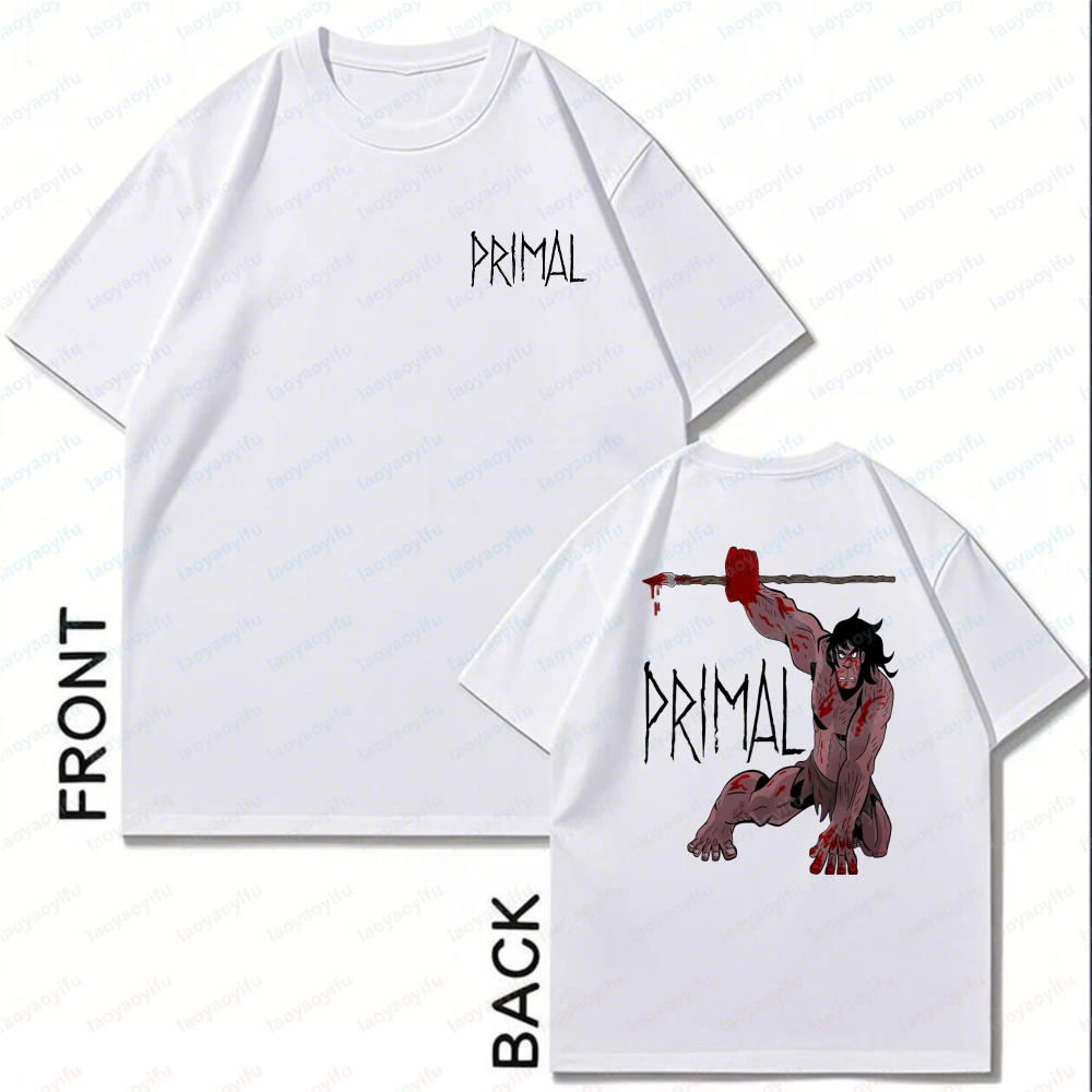 Striking-Primal-Fan-Cotton-Tee-Vibrant-Retro-Prehistoric-Graphic-Shirt-Vintage-Classic-Anime-Casual-Men's-Clothing-Camisetas