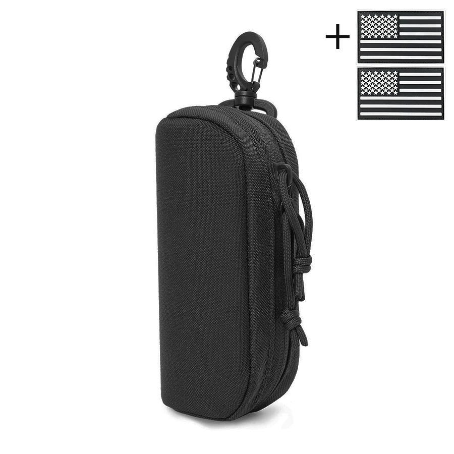 Molle System Eyeglass Case Outdoor Travel Organizer Bag Durable Nylon Fabric Hardcase Structure Portable Accessories Bag
