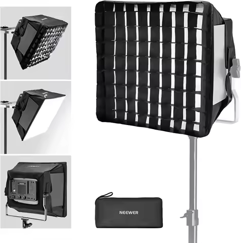NEEWER Upgraded Softbox Diffuser for NL660 RGB660 PRO II LED Video Light Panel 12.6"x11.6" Foldable with Grid