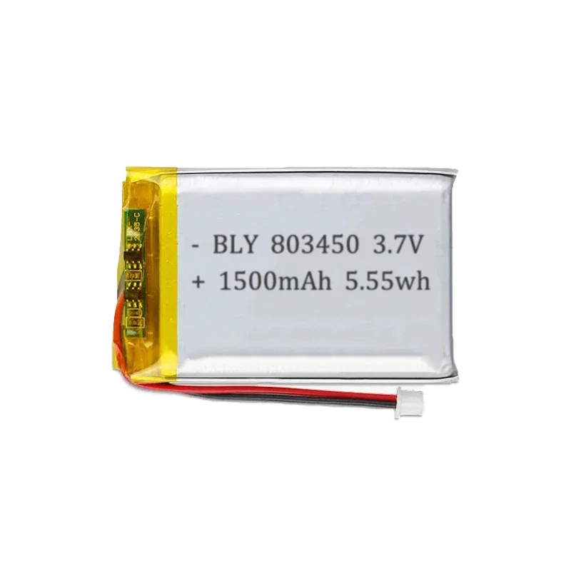 803450 3.7V 1500mAh Rechargeable Li Polymer Battery 5.55Wh Lithium Battery Cell for GPS Tracker Power Bank DIY Electronics
