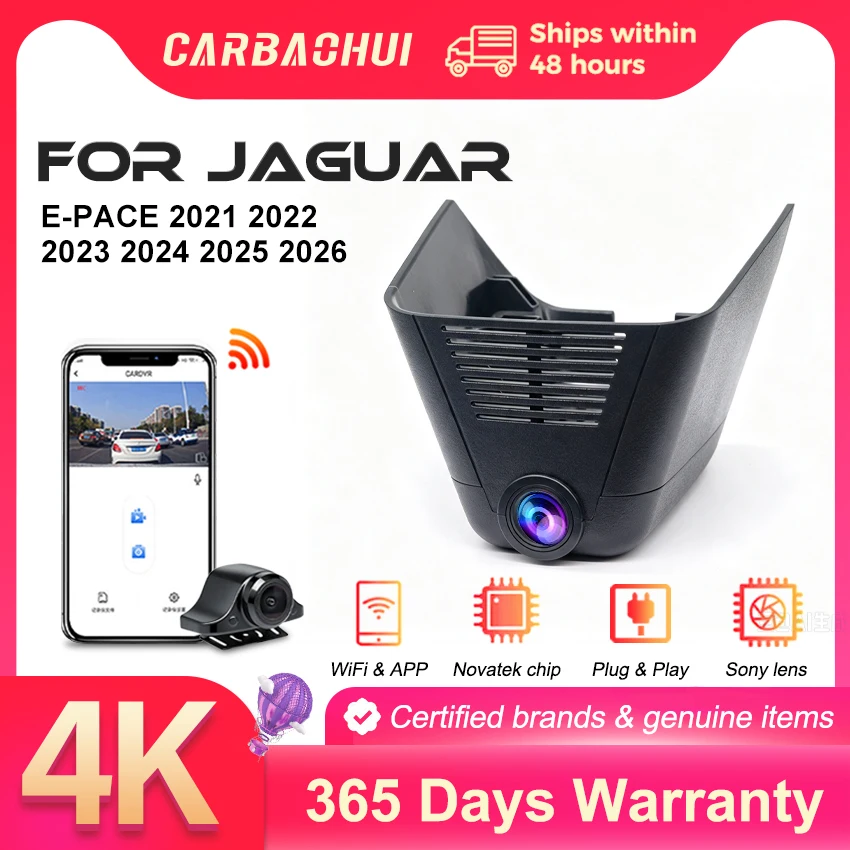 For Jaguar E-PACE 2021 2022 2023 2024 2025 2026 Dash Cam Camera DVR 4K Car UHD Night Vision Wifi Plug And Play Video Recorder