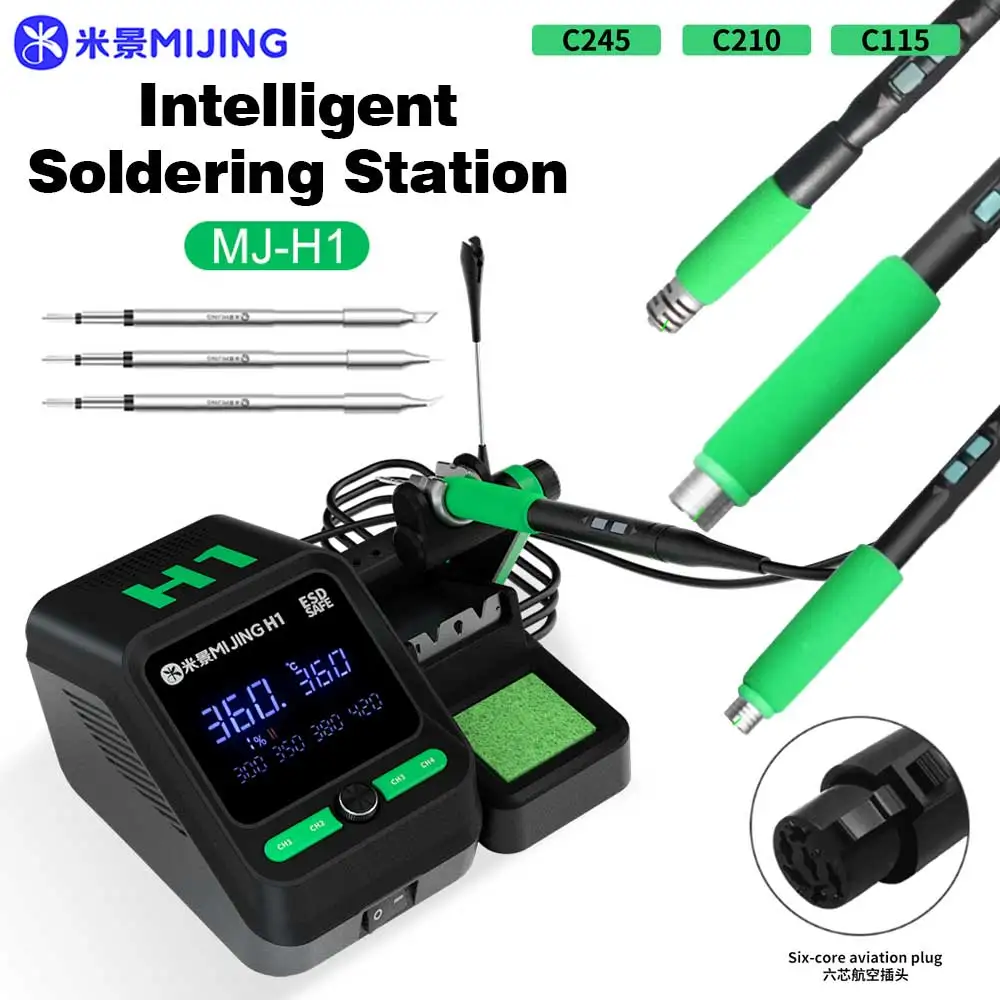 Mijing H1 Soldering Station with Soldering Iron Tip 210/245/115 Handle for Mobile Phones Electronic Welding Rework Station tools