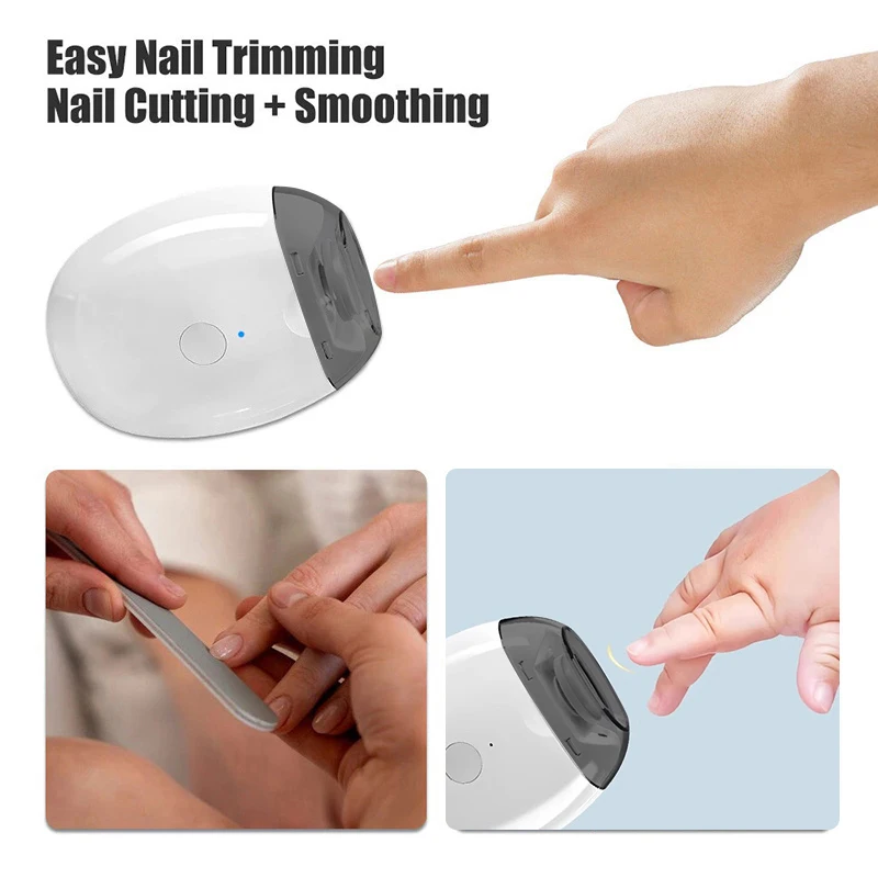 Electric Nail Clippers With Light Automatic Manicure Trimmer Adult Baby Fingernail Toe Scissors Pedicure Polishing Nails Cutter'