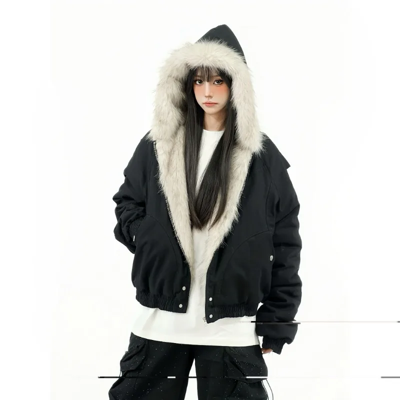 

Deconstruction Cut Design Fleece Coat Men's and Women's Loose Casual Seat Mountain Carving Jacket Men Women Retro Simple Coat