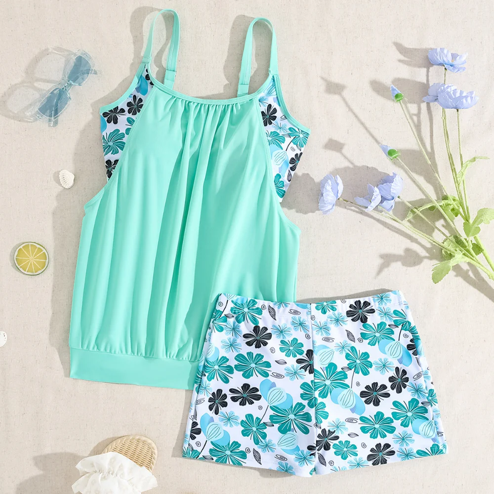 Damenanzüge, Bademode, Bikini, 2025, neuer Tankini, zweiteiliger Badeanzug, sexy Strandmode mit hoher Taille, Hot Spring Pool Party, Urlaubskleidung