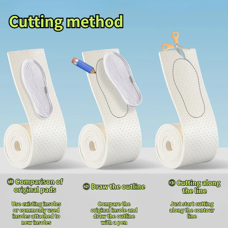 Picture 6: 1 Roll Adults Kids Shock-absorbing Sport Insole Diy Latex Self-cut Insoles Soft Comfortable Sport Shock Absorption Shoe Inserts