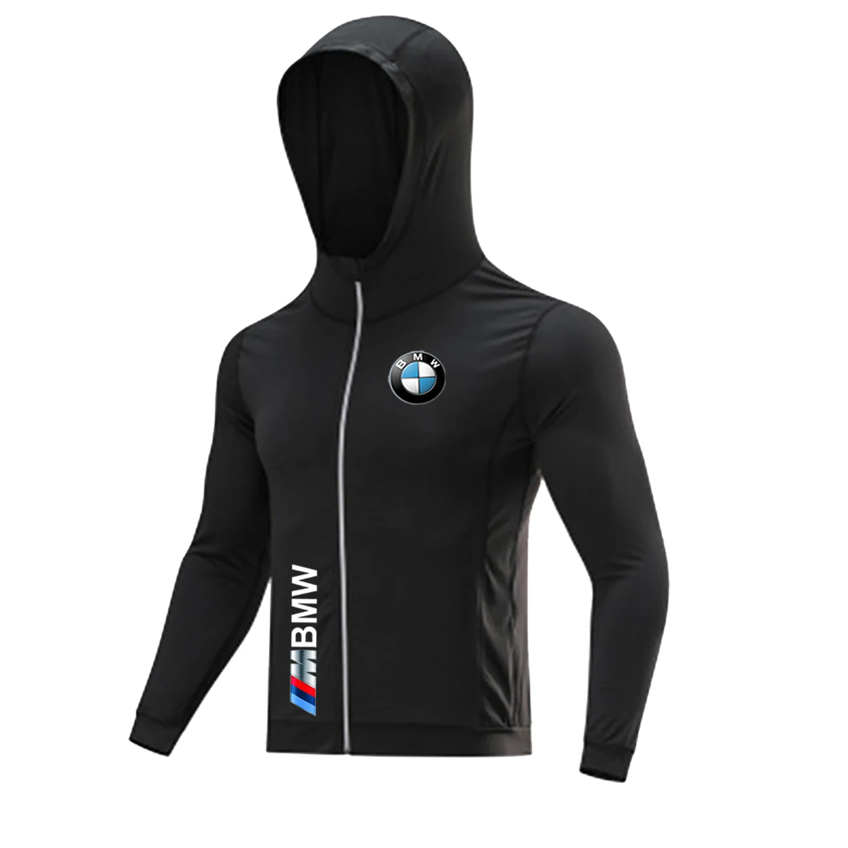 2025 Men's Sports Hoodie Running Jacket BMW Logo Men's Blazer Printed Zipper Black Sweatshirt Coat Fitness Training Tracksuit