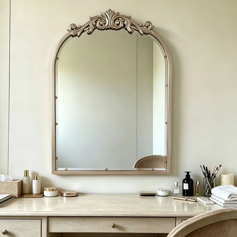 Moisture Proof Bath Mirrors Durable Bathroom Fixtures and Accessories Portable Retro High Resilience Mirror Wall Home Household