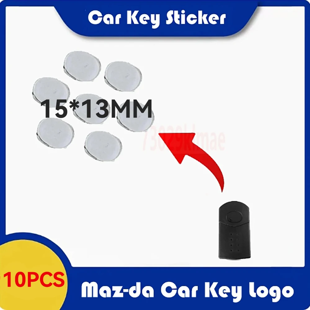 Autocollant de logo de clé de voiture, emblème pour Mazda, télécommande, badge de carte à puce, 15x13mm, lot de 10 pièces