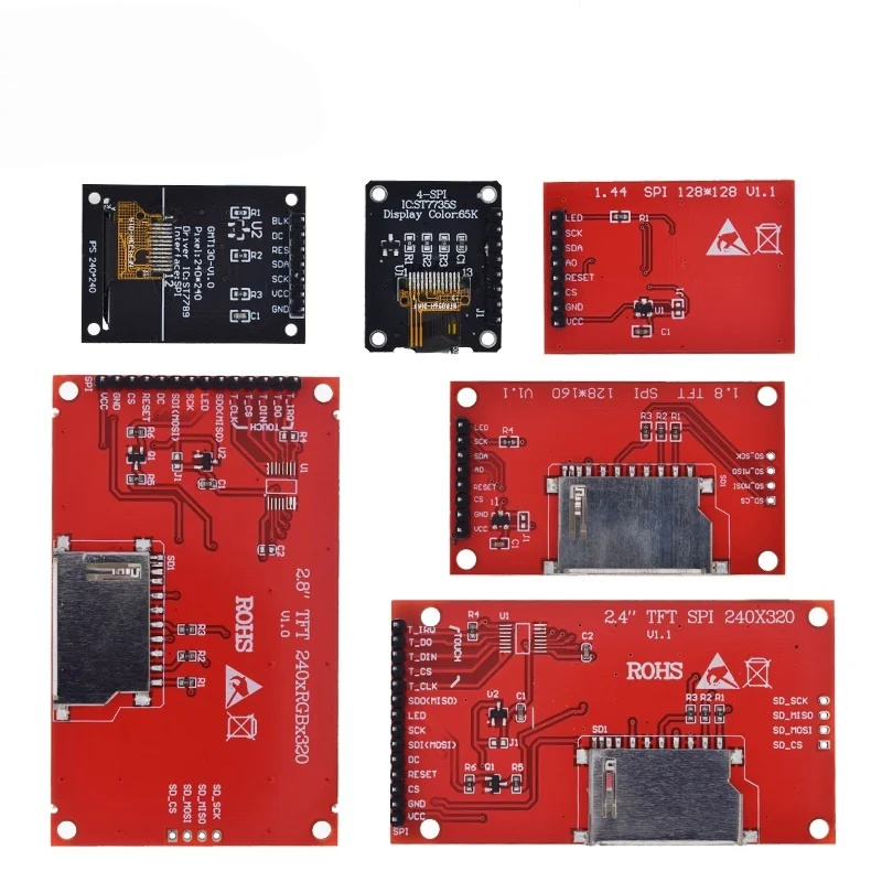 1.44/1.77/2.0/2.4/2.8 Inch TFT Color Screen LCD Display Module Drive ST7735 ST7789 Interface SPI 128*128 240*320