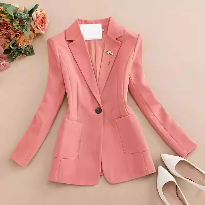 Chic 2026 Slim Fit Blazer for Women | Mid-Length Professional Coat | Versatile Long Sleeve Jacket for Office & Casual Wear
